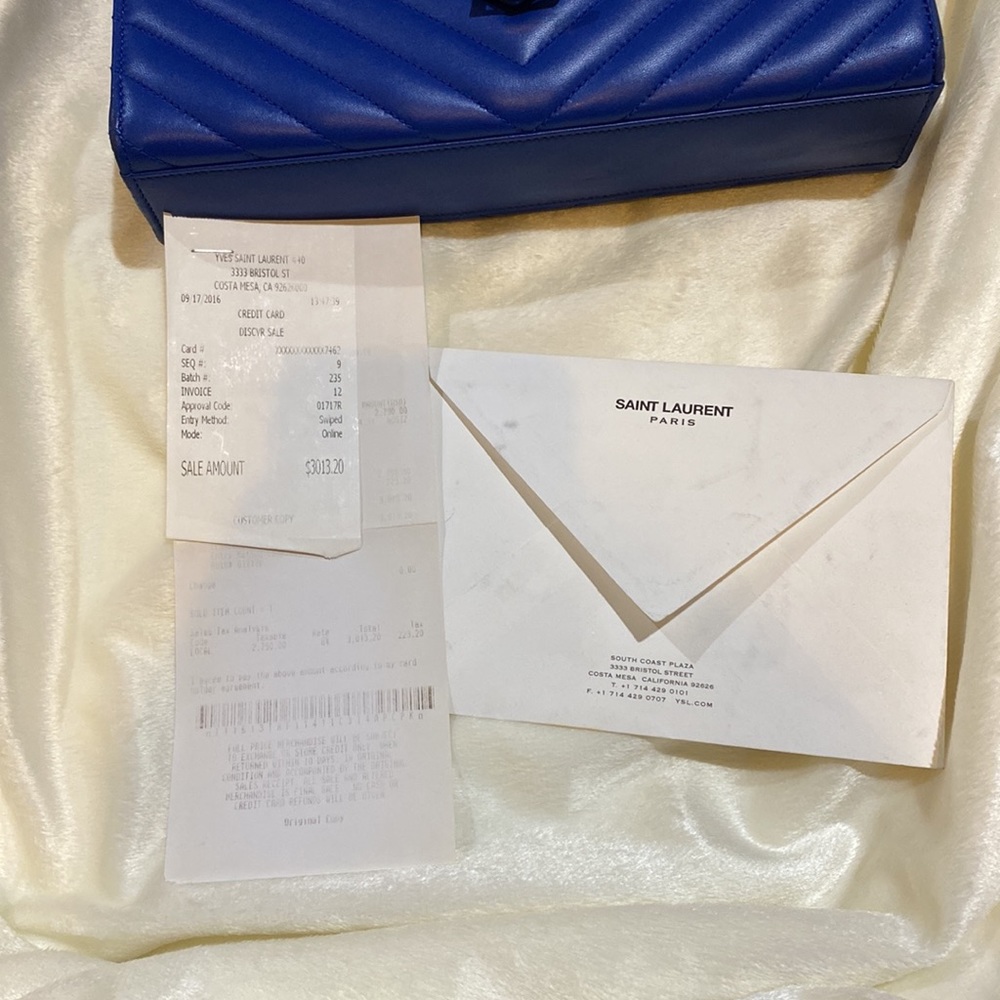 YSL classic monogram envelope bag Matelasse chevron leather bag - Picture 11 of 12